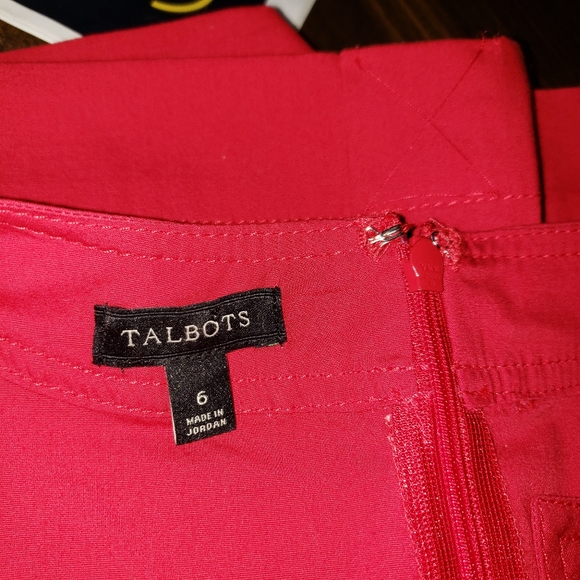 Talbots red cotton bow front dress size 6 - Picture 2 of 7